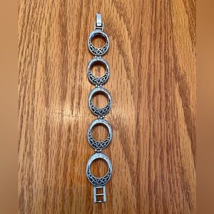 Brighton Silver and Black Circle Link Bracelet
